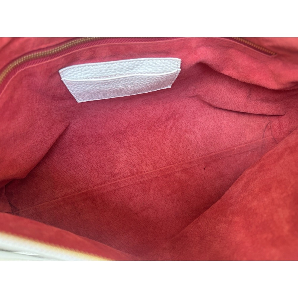 Hammitt Mr. G Large White Pebbled Leather Bag Gold Rivets Red Interior Rare - Picture 14 of 16